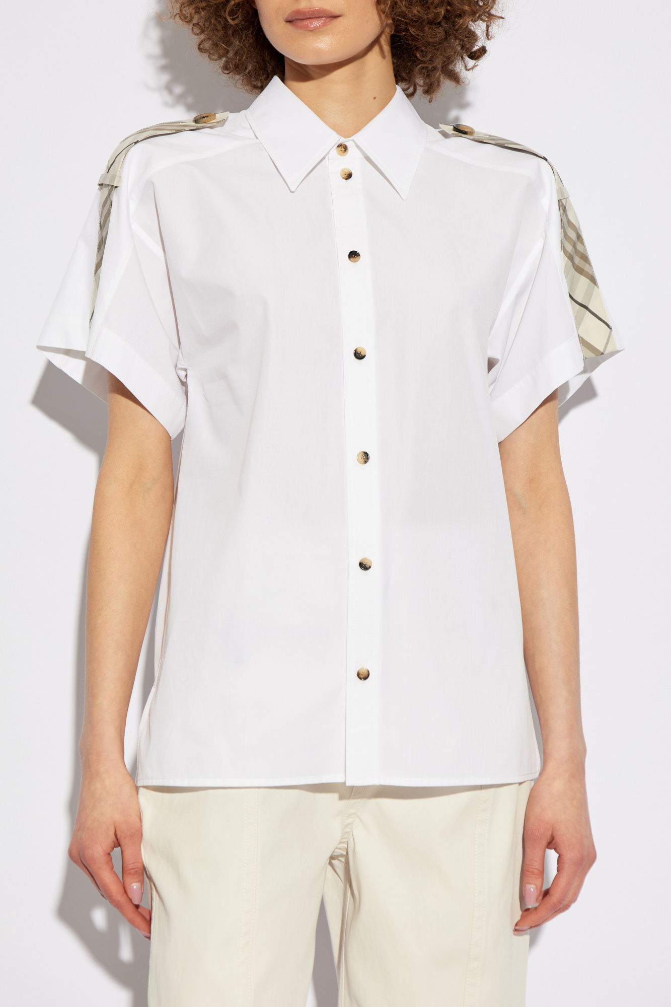 Burberry EKD-embroidered Cotton Shirt | White | FARFETCH